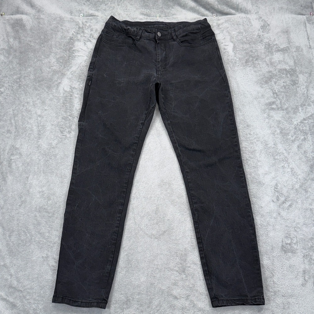 BYLT Everyday Pants Tech Denim Mens 30x29 Faded Black Tapered Stretch Zip Pocket